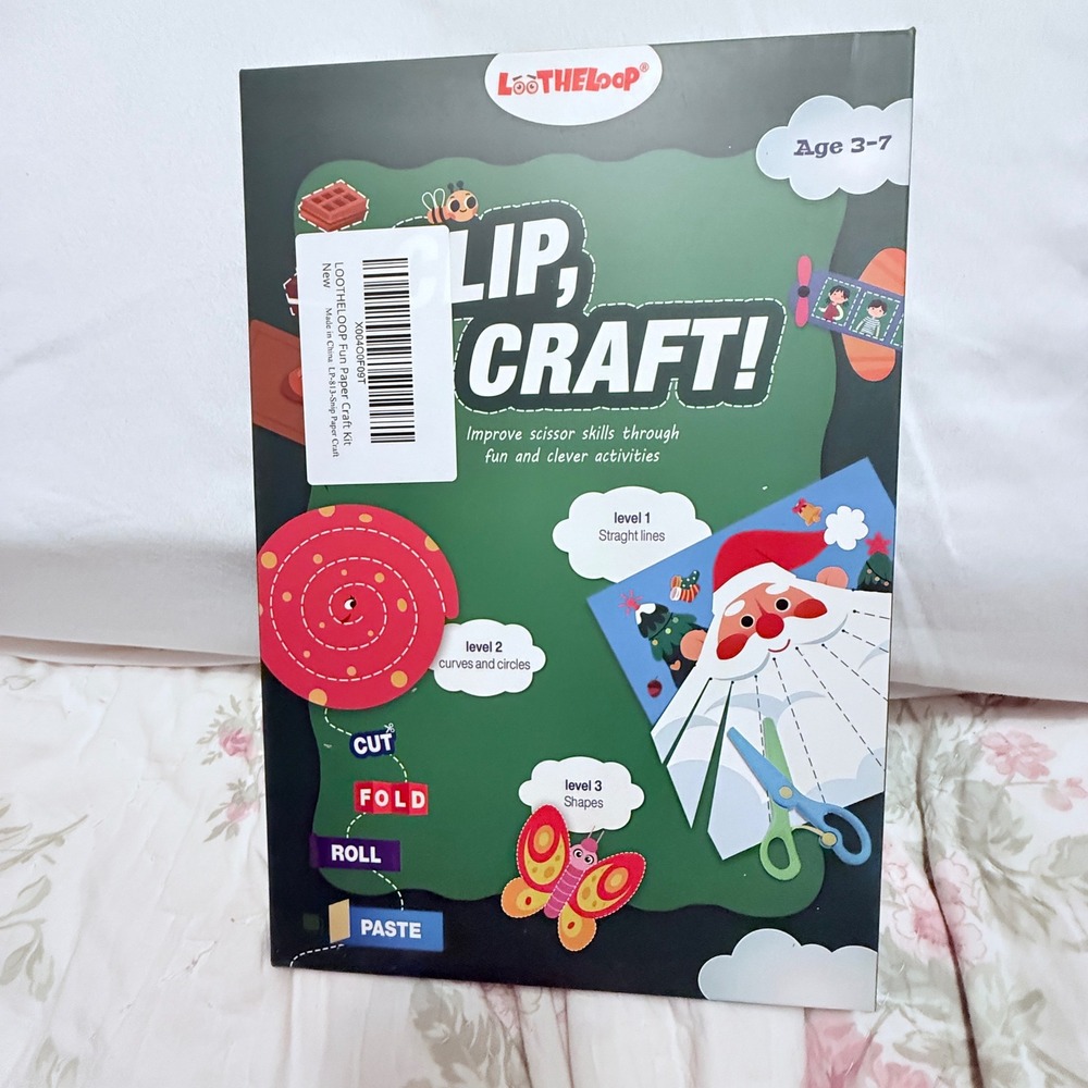 LOOTHELOOP Clip Craft Paper Craft Kit Kids Ages 3-7 Green New Scissor Skills Kit